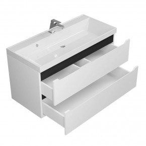 Тумба под раковину Uperwood Tanos 100 см, подвесная, белая/графит в Полевском - polevskoy.mebel24.online | фото 2