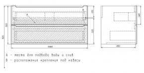 Тумба под раковину Uperwood Tanos 100 см, подвесная, белая/графит в Полевском - polevskoy.mebel24.online | фото 7