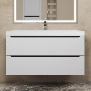 Тумба под раковину Uperwood Tanos 100 см, подвесная, белая/графит в Полевском - polevskoy.mebel24.online | фото 8