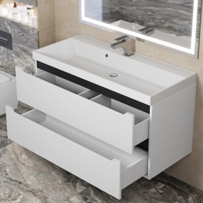 Тумба под раковину Uperwood Tanos 100 см, подвесная, белая/графит в Полевском - polevskoy.mebel24.online | фото 9