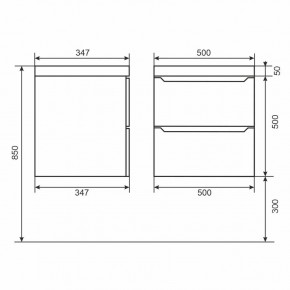 Тумба под раковину Uperwood Tanos 50 см, подвесная, белая матовая в Полевском - polevskoy.mebel24.online | фото 2