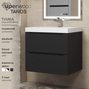 Тумба под раковину Uperwood Tanos 60 см, подвесная, черная матовая в Полевском - polevskoy.mebel24.online | фото 3