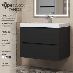Тумба под раковину Uperwood Tanos 70 см, подвесная, черная матовая в Полевском - polevskoy.mebel24.online | фото 3