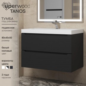 Тумба под раковину Uperwood Tanos 80 см, подвесная, черная матовая в Полевском - polevskoy.mebel24.online | фото 3