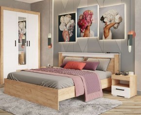 Тумба прикроватная Адель дуб крафт золотой/белый в Полевском - polevskoy.mebel24.online | фото 3