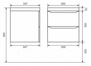 Тумба с раковиной Uperwood Tanos 50 см, подвесная, белая матовая в Полевском - polevskoy.mebel24.online | фото 4
