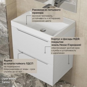 Тумба с раковиной Uperwood Tanos 50 см, подвесная, белая матовая в Полевском - polevskoy.mebel24.online | фото 6